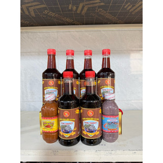 Combo tiết kiệm 6 chai cá nục 500ml 30N tặng kèm 300g mắm tôm và 300g mắm tép sơn thuyết ba làng