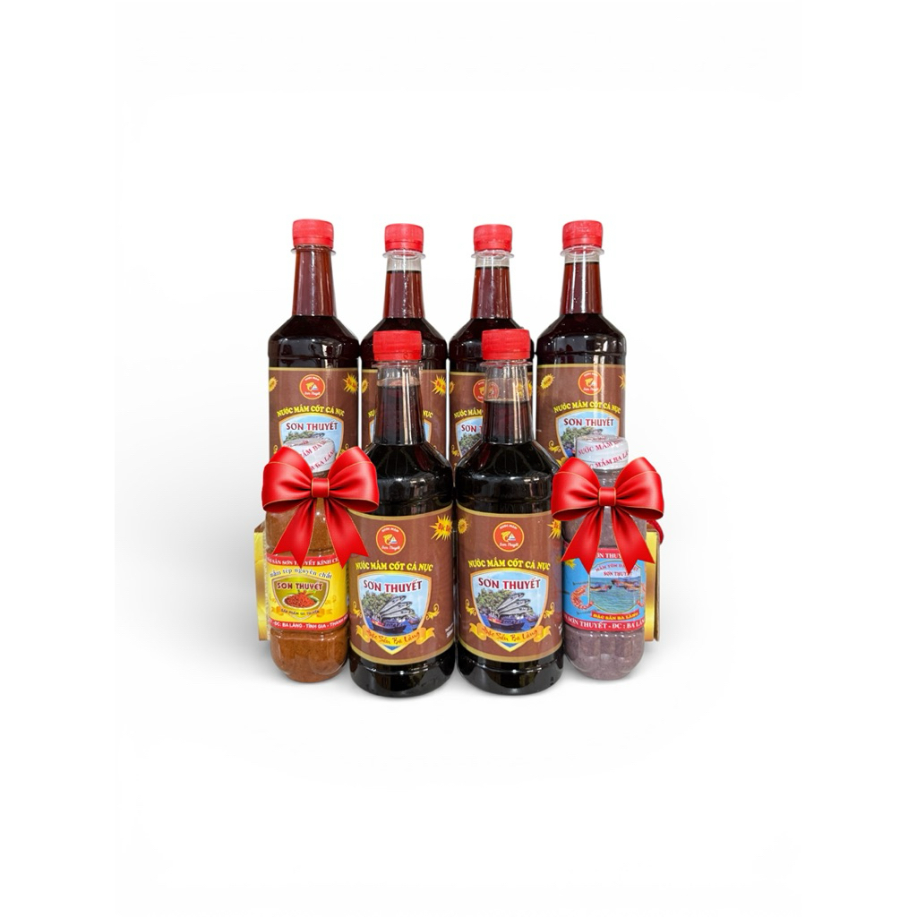 Combo tiết kiệm 6 chai cá nục 500ml 30N tặng kèm 300g mắm tôm và 300g mắm tép sơn thuyết ba làng