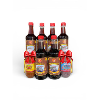 Combo tiết kiệm 6 chai cá nục 500ml 30N tặng kèm 300g mắm tôm và 300g mắm tép sơn thuyết ba làng