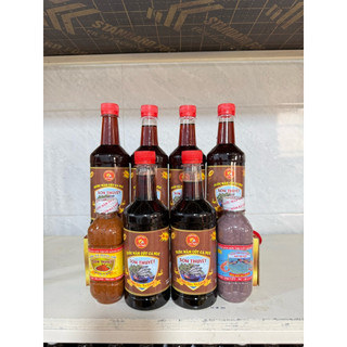 Combo tiết kiệm 6 chai cá nục 500ml 30N tặng kèm 300g mắm tôm và 300g mắm tép sơn thuyết ba làng