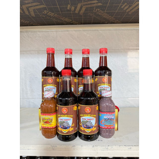 Combo tiết kiệm 6 chai cá nục 500ml 30N tặng kèm 300g mắm tôm và 300g mắm tép sơn thuyết ba làng