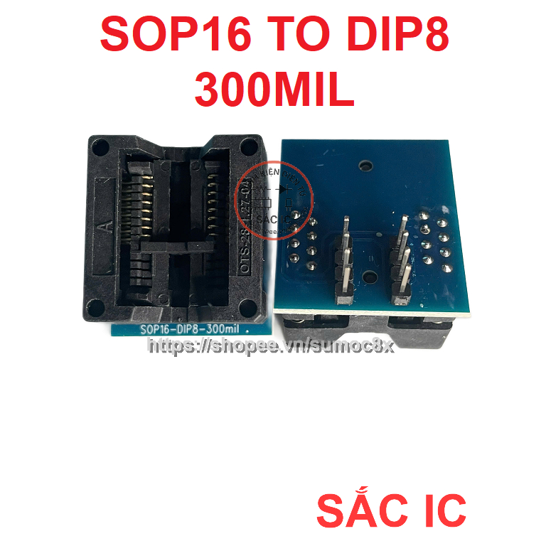 Đế nạp bios 16 chân 300mil cho RT809F - RT809H - TL866 ...