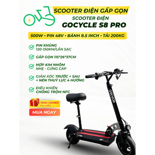 Xe điện Gocycle S8 Pro – Pin khủng 28.6Ah chạy 150km – Gấp gọn, giảm xóc thủy lực, chống trộm NFC