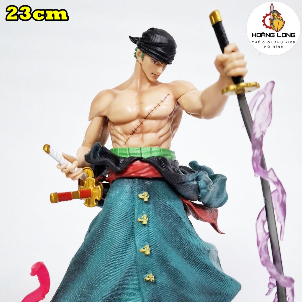 Mô hình Zoro Effect 23cm, figure One Piece, quà tặng Sưu tầm, trang trí PC, bàn làm việc (phụ kiện H