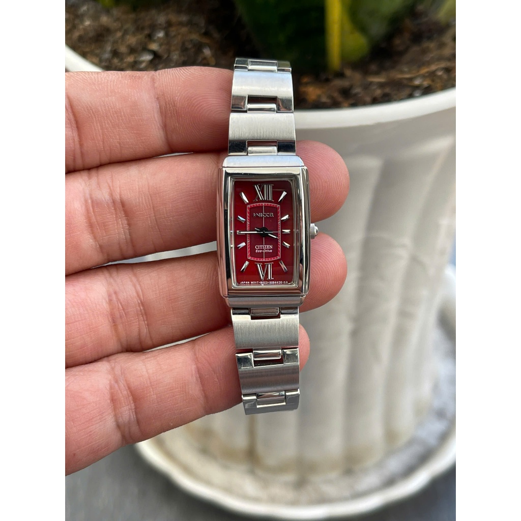 Đồng hồ nữ Citizen Wicca 2 kim mặt đỏ hàng si Nhật chạy pin