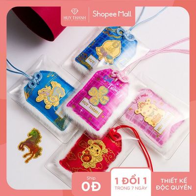 PHONESTICKER Túi Thơm Tài Lộc Vàng 24k ( Chứa 0.002gram Vàng 24k ) Huy Thanh Jewelry