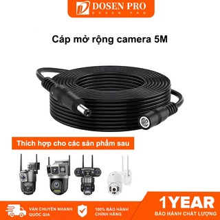 Dosen DC Power Extension Cable Jack Socket To Male Plug For CCTV Camera Dây mở rộng 12V (5m x 5,5mm x 2,1mm)