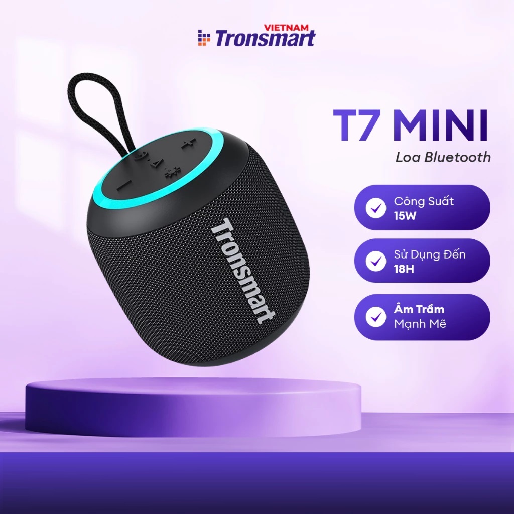 Loa Bluetooth Tronsmart T7 Mini | Công suất 15W | 18h chơi nhạc | Hỗ trợ thẻ nhớ