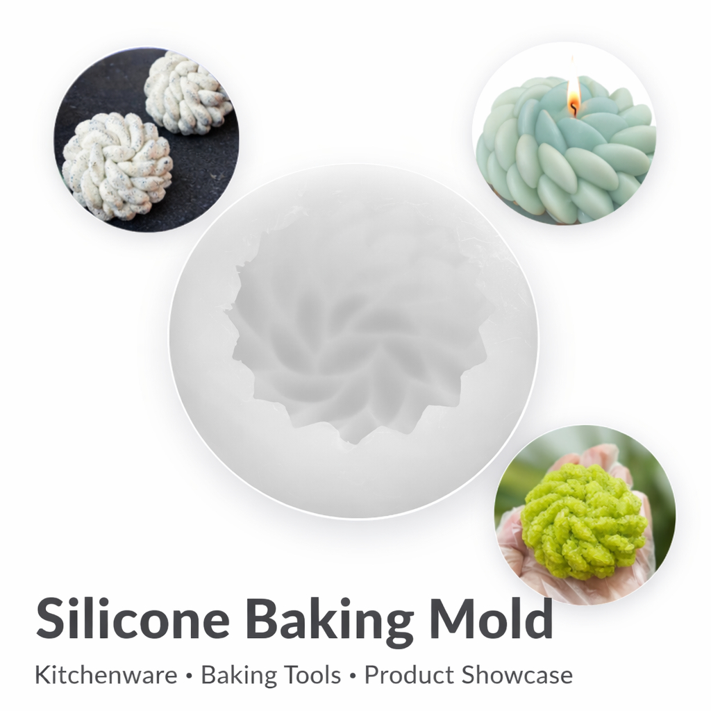 Khuôn silicon - khuôn sen đã xoắn mọng nước đơn cái 7.5cm