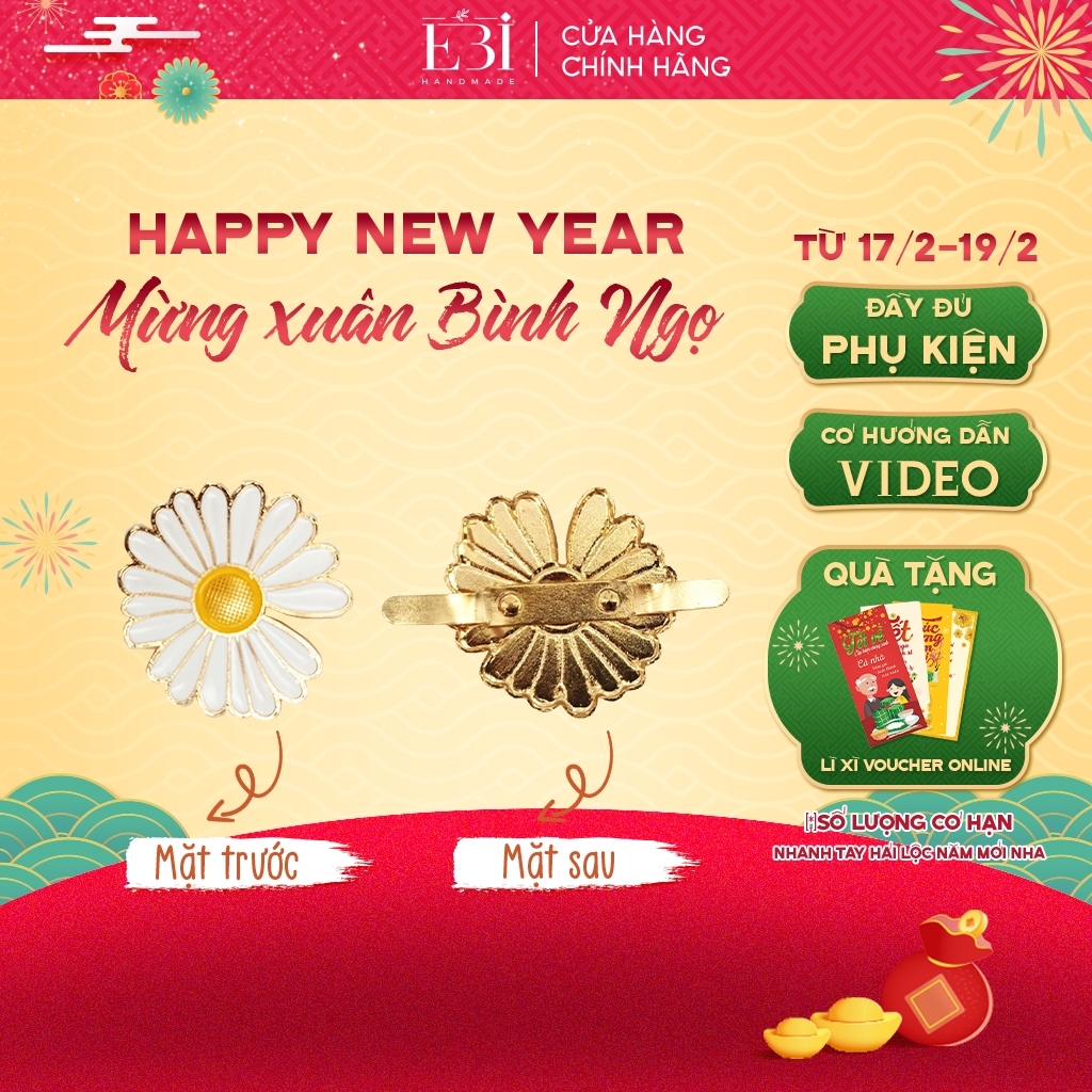 Mác hoa cúc EBI HANDMADE phụ kiện gắn trang trí túi handmade/túi xách/balo xinh xắn - ES61