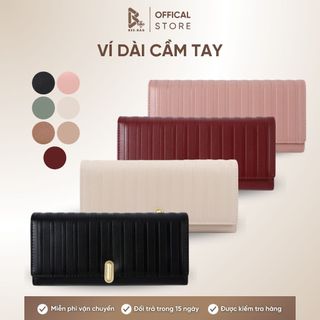 Ví Nữ Dài Da PU Nhiều Ngăn Khóa Cài Kim Loại Phong Cách Thanh Lịch Đựng Tiền Thẻ