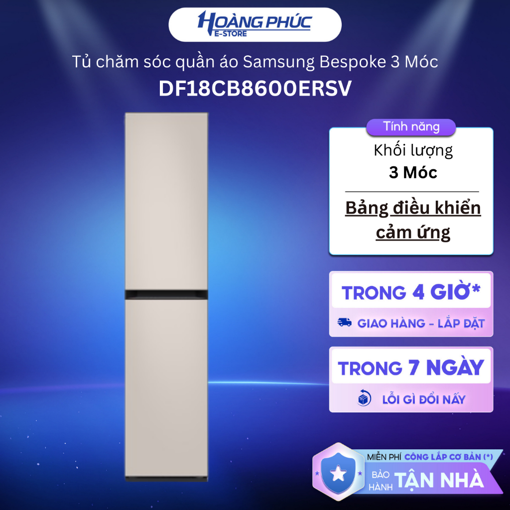 DF18CB8600ERSV Tủ Chăm Sóc Quần Áo Thông Minh Samsung 3 Móc {Ship HCM 0Đ}