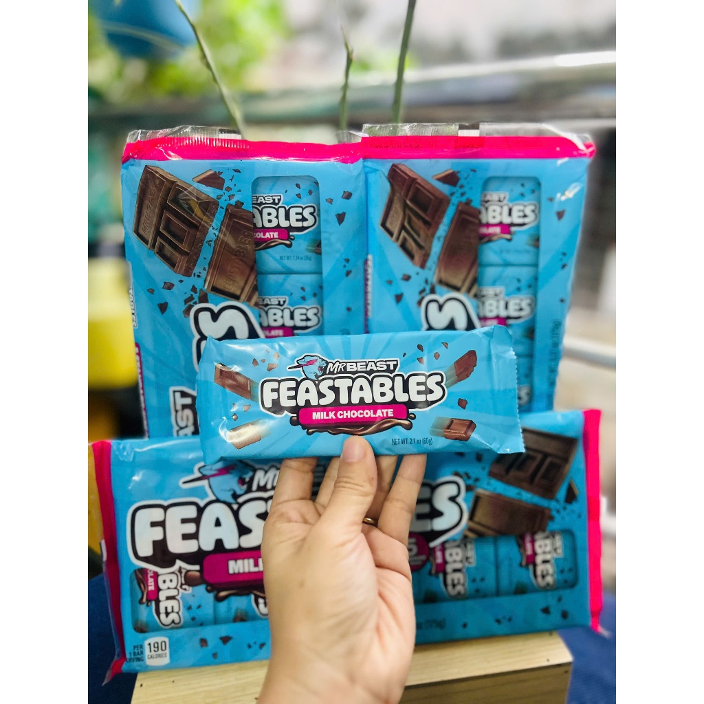 [Auth Mỹ] Socola MrBeast FEASTABLE ngon nhất thế giới vị Milk Chocolate (thanh 35gr)