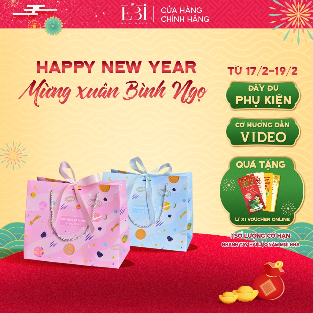 Túi đựng quà EBI HANDMADE ngôi sao và hành tinh dành cho ngày kỉ niệm, sinh nhật, valentine 14/2 - 8
