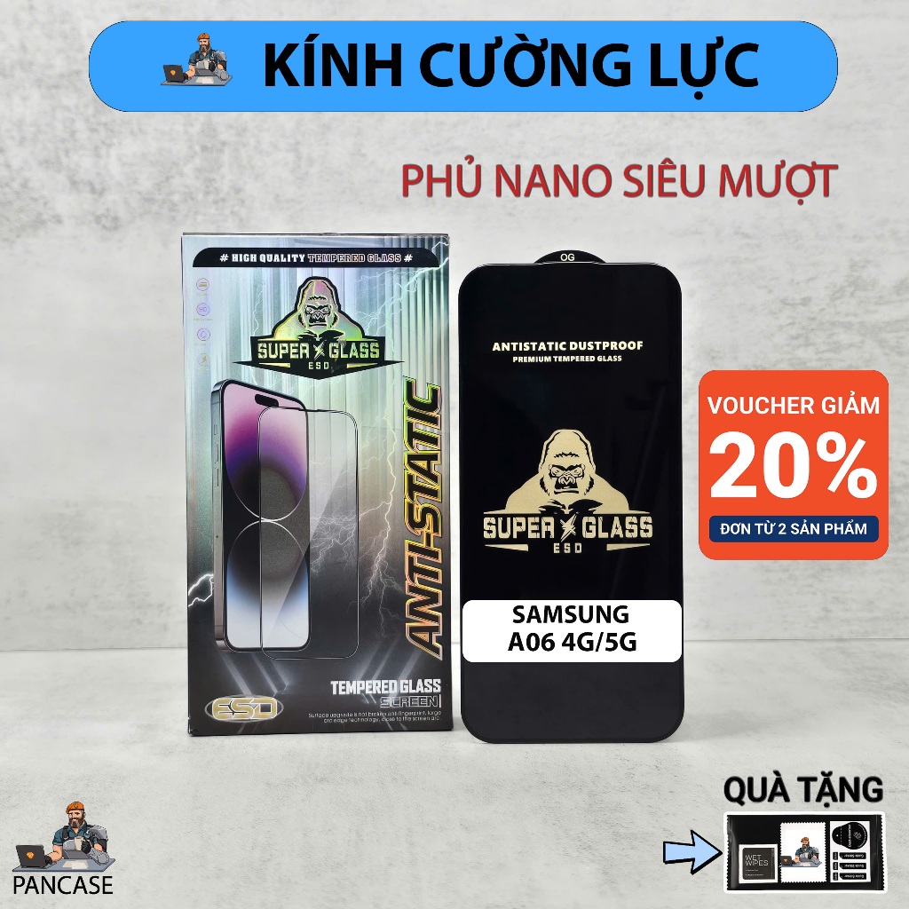 Cường lực Samsung A06 4G/5G Pan full màn | Miếng kính dán bảo vệ màn hình cho ss galaxy