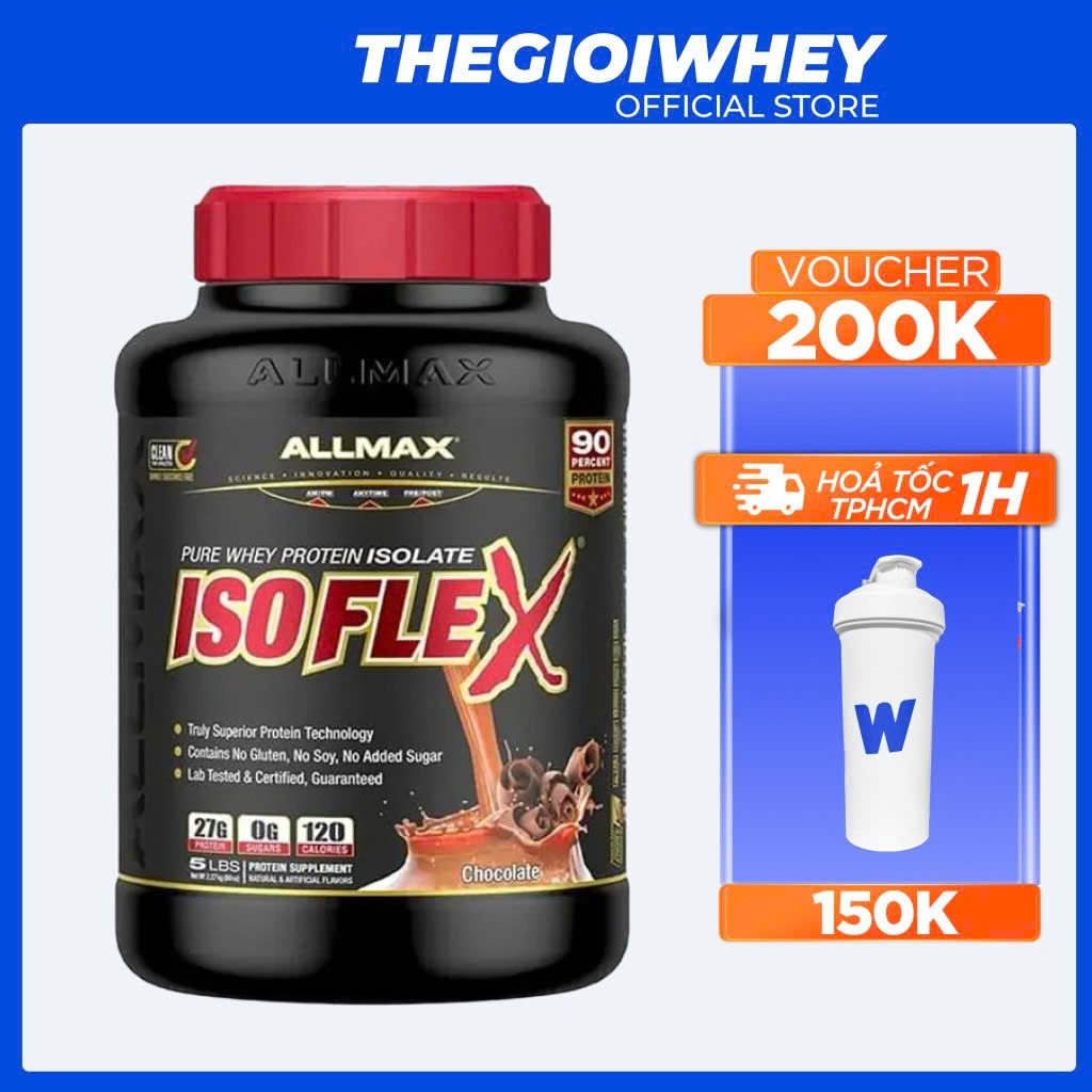 Sữa Tăng Cơ Cao Cấp Allmax Nutrition IsoFlex Pure Whey Protein Isolate 5lbs Chính Hãng