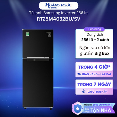 Tủ Lạnh Samsung Inverter 256 Lít RT25M4032BU/SV {Toàn Quốc}