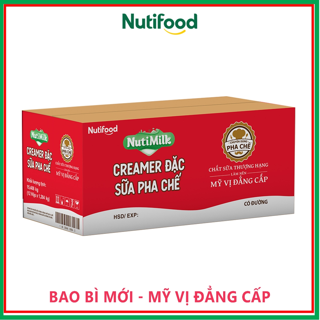 Thùng 12 Hộp 1284kg / 24 Hộp 380g Creamer Sữa Đặc Pha Chế Có Đường NutiFood - NUTIFOOD SHOP