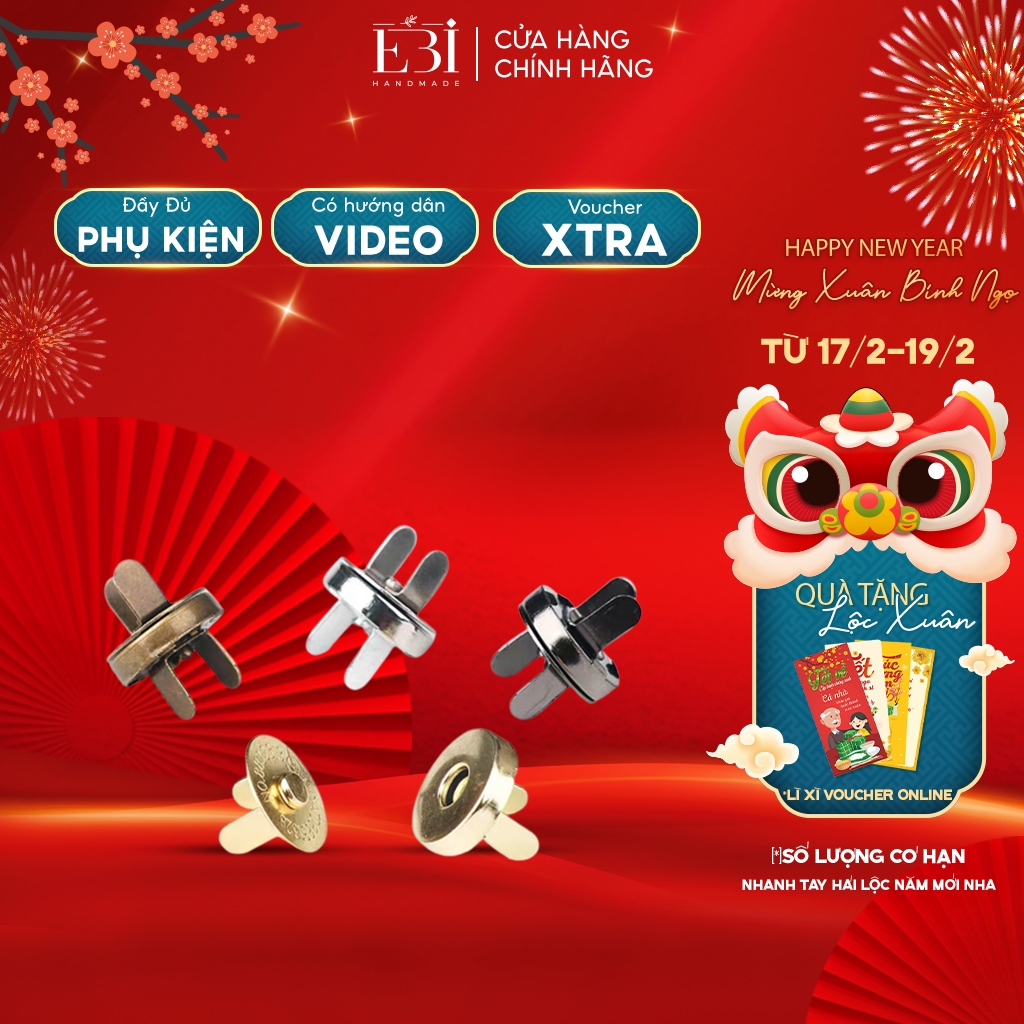Nút Hít, Nút Gài Nam Châm Size 14mm & 18mm Phụ kiện Làm Túi Ví Balo Thời Trang - EB84