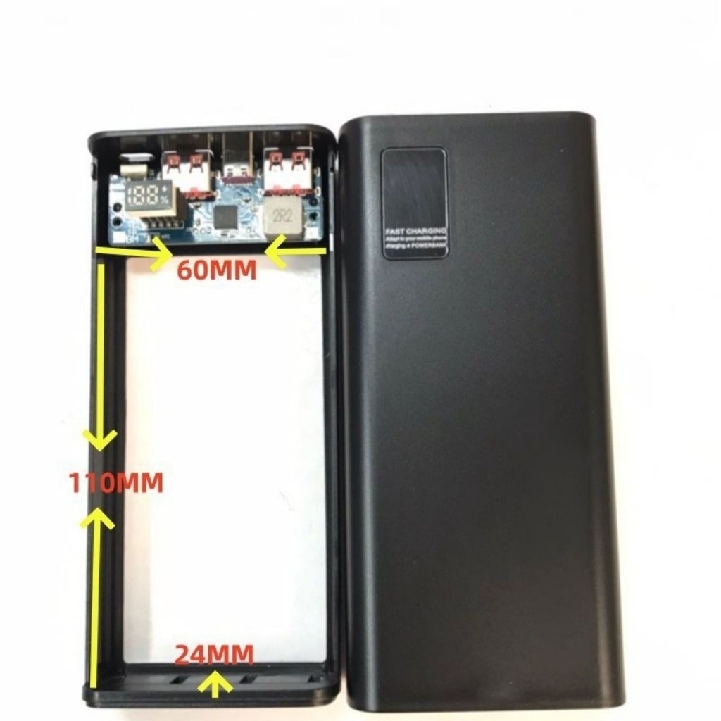 Vỏ Mạch Sạc Dự Phòng Lắp 2 cell Pin Lipo 1260110 Sạc Nhanh 22,5W 20000mAh