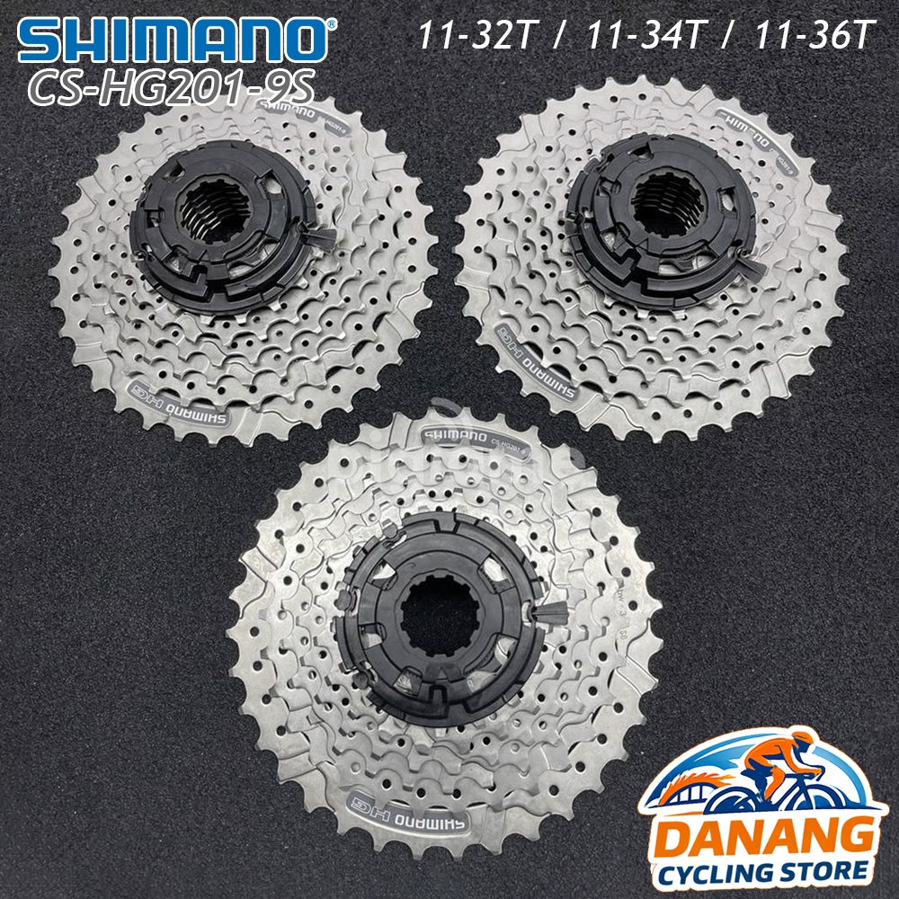 Líp Thả 9 Tầng (Cassette) Xe Đạp SHIMANO CS HG201 11-32T / 11-34T / 11-36T – Chính Hãng, Không Hộp