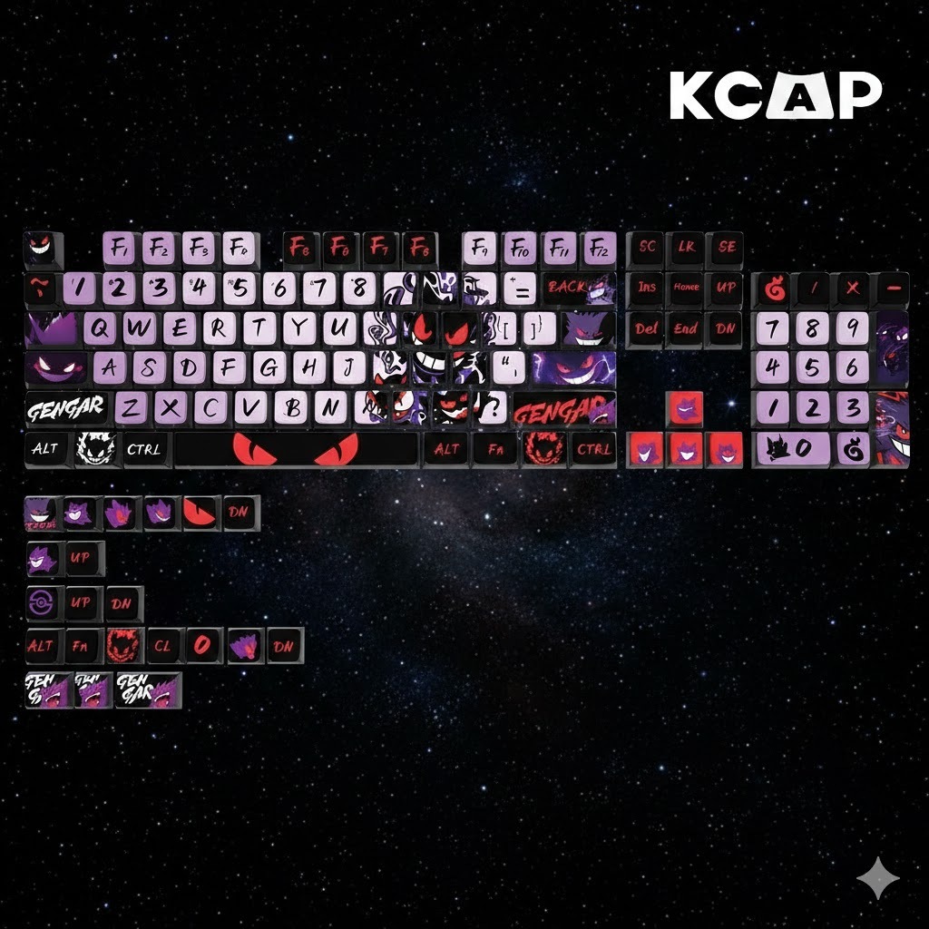 Keycap PBT Gengar Tím Đen Cá Tính | KCAP - World of keycaps