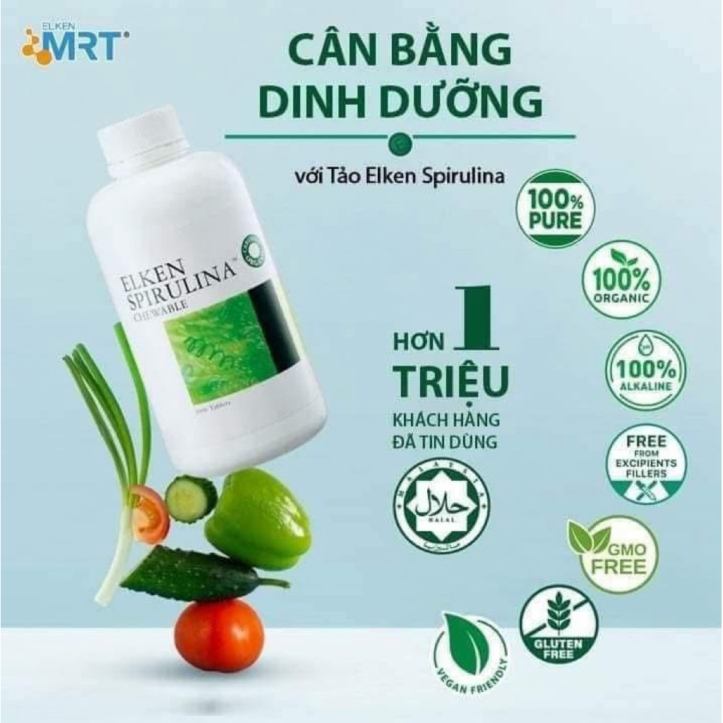 Tảo dinh dưỡng cân bằng Elken lọ 1200 viên