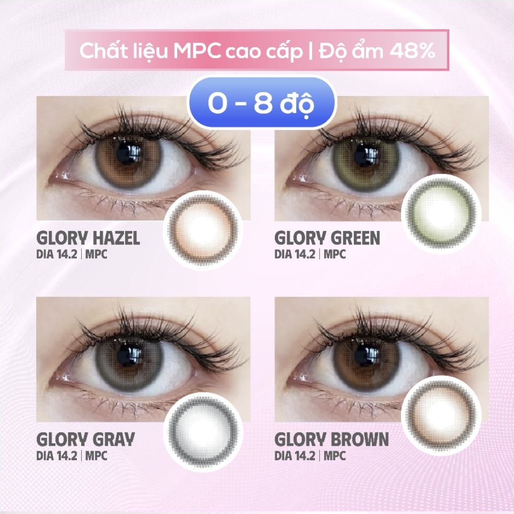 SLENS - Lens 1 NGÀY (1 CHIẾC) GLORY brown/gray/green/hazel MPC - Kính áp tròng Hàn quốc Seoullens