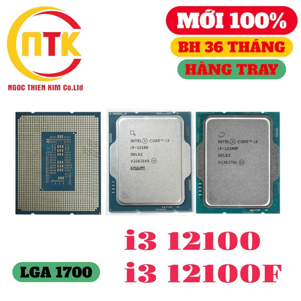 [NEW 100%] CPU i3 12100, i3 12100F TRAY NEW - BẢO HÀNH 36 THÁNG