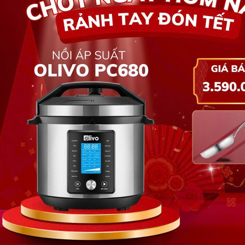 Nồi Áp Suất Điện Đa Năng OLIVO PC680, Pc60 nấu nhanh