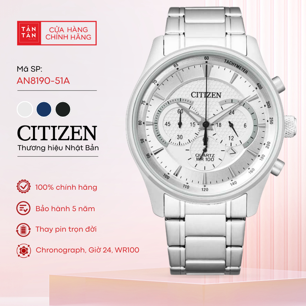 Đồng Hồ Nam Citizen Chronograph AN8190-51A Quartz 42mm - Đồng Hồ Tân Tân