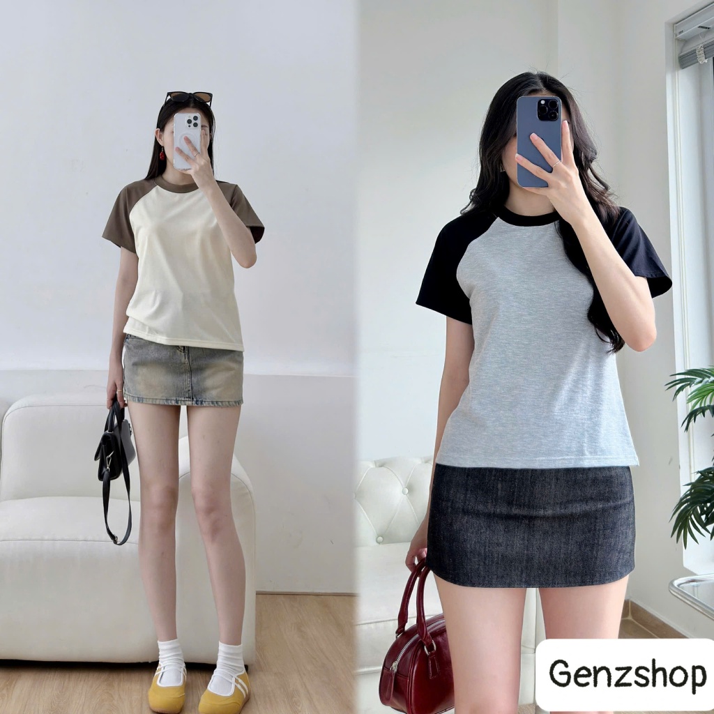 ÁO THUN BABYTEE RAGLAN PHỐI TAY TRƠN DỄ PHỐI ĐỒ TRENDING BBT2026