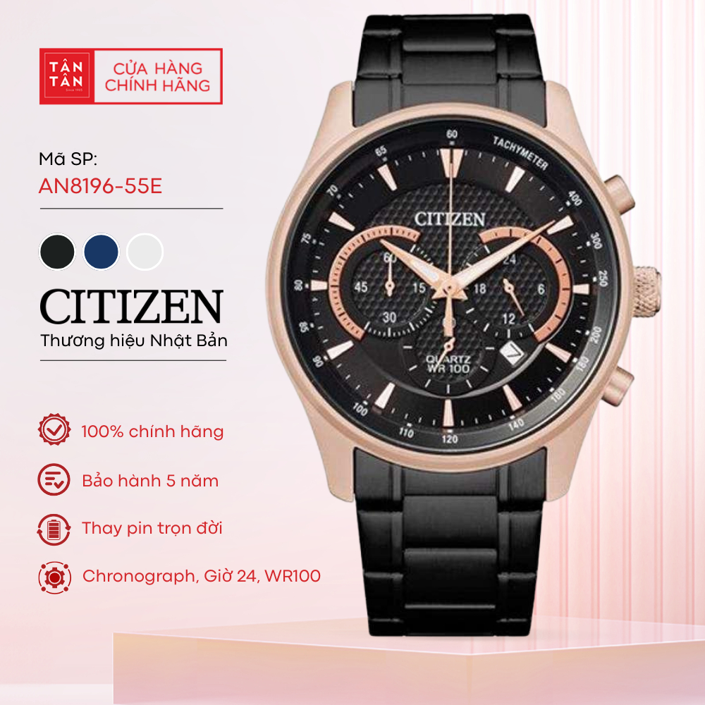 Đồng Hồ Nam Citizen Chronograph AN8196-55E Quartz 42mm - Đồng Hồ Tân Tân