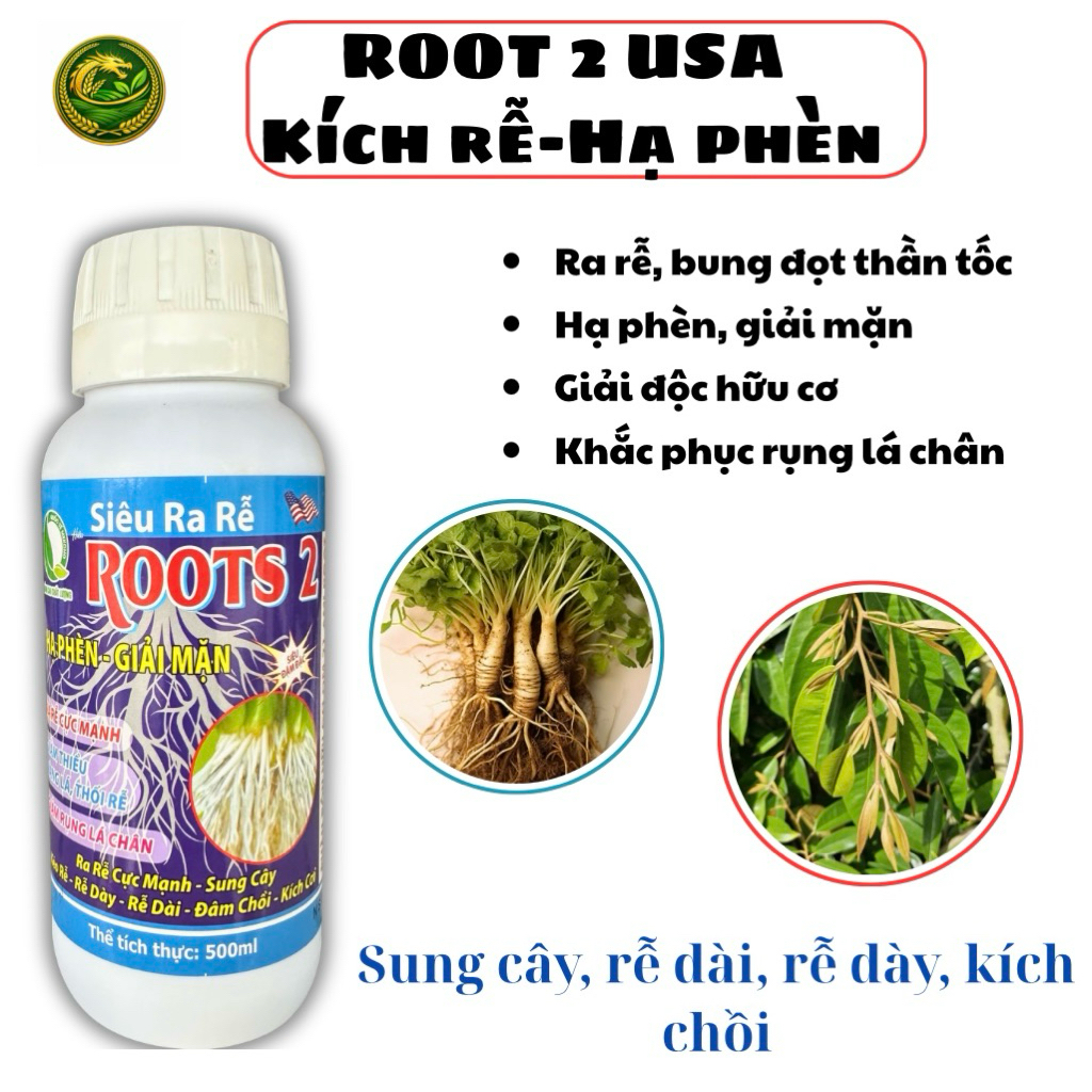 Phân Bón ROOT 2 USA Chai 500ml Giúp Kích Rễ Nhanh Chóng, Hạ Phèn, Giải Độc Hữu Cơ, Cây Sung, Đi Đọt,