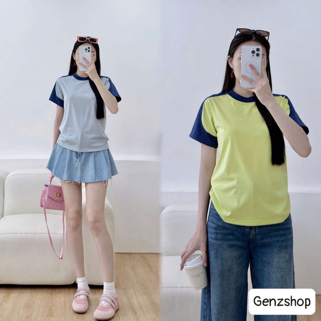 Áo Thun Babytee Tay Phối Màu Rực Rỡ Sắc Hè Genz Basic BBT26 | BigBuy360 - bigbuy360.vn