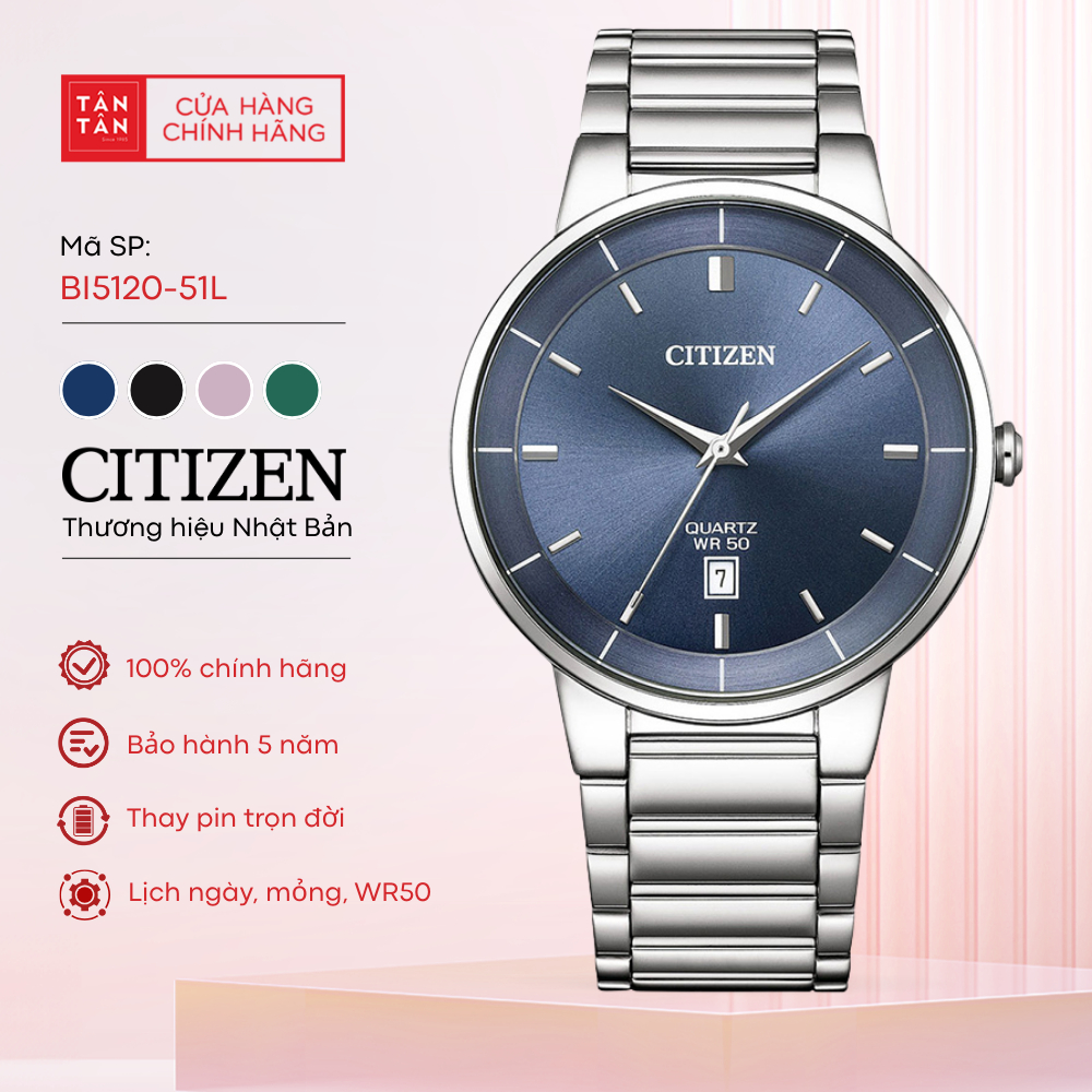 Đồng Hồ Nam Citizen  BI5120-51L Quartz 40mm - Đồng Hồ Tân Tân