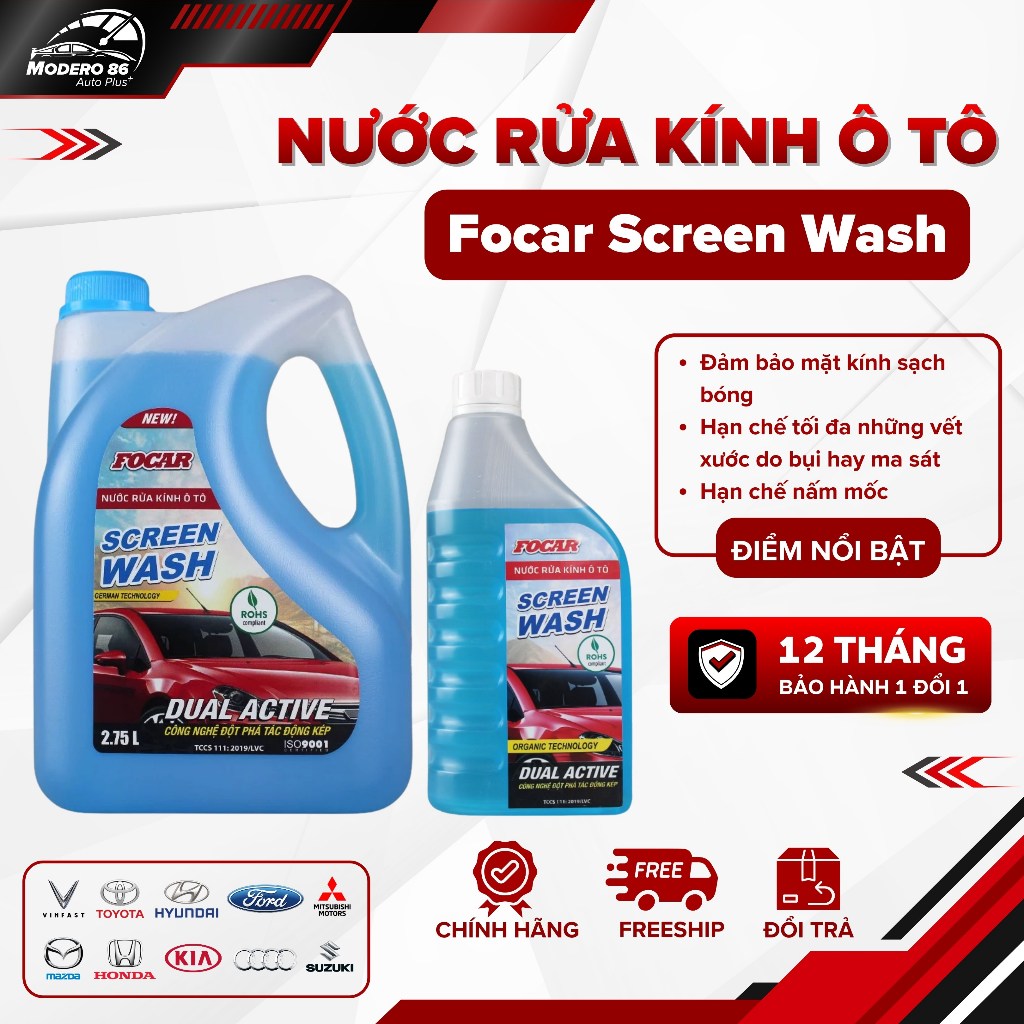 Nước Rửa Kính Ô Tô Focar Chất Lượng Cao Chống Mờ Đóng Cặn