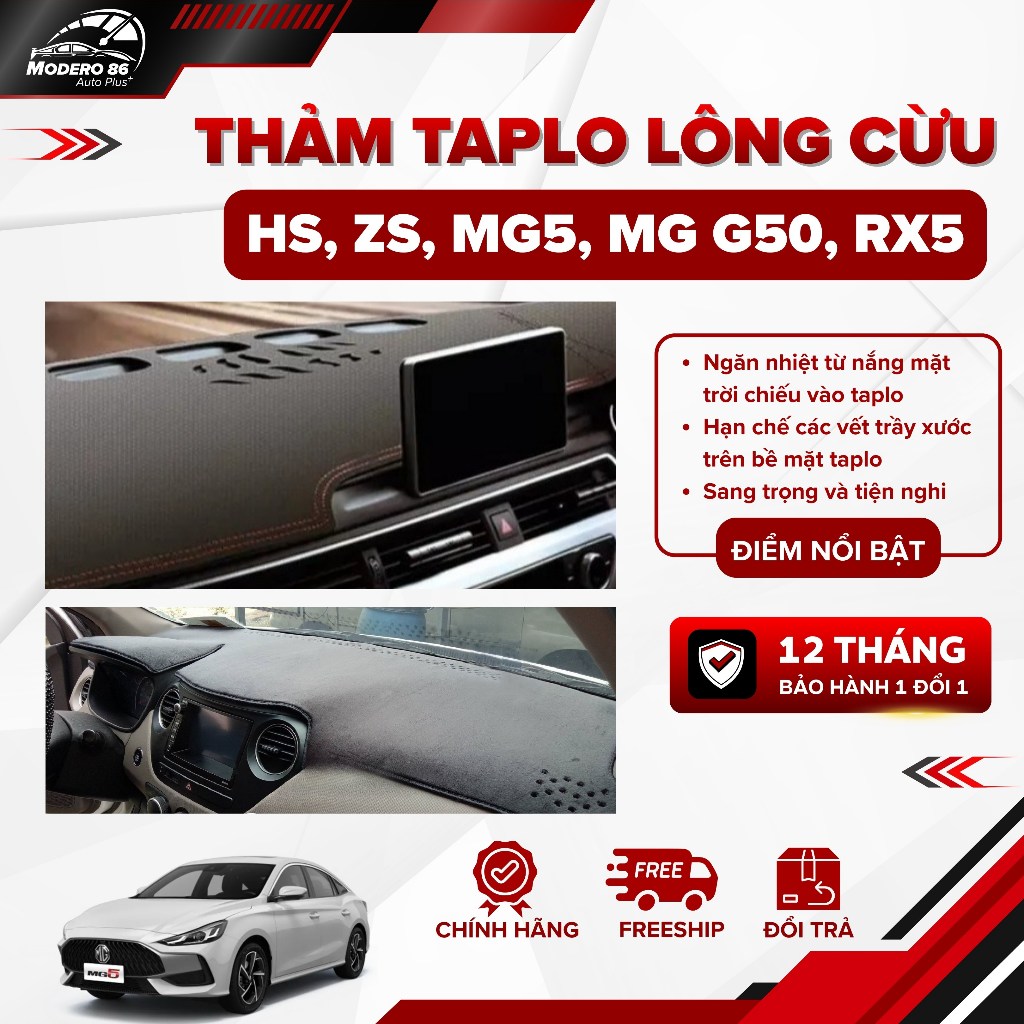 Thảm Taplo Lông Cừu, Da CacbonMaserati HS, MG ZS, MG5, MG G50, RX5