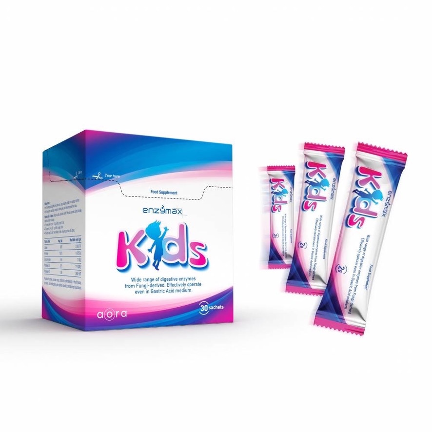 ENZYMAX KIDS hỗ trợ tăng cường tiêu hóa Hộp 30 gói cho trẻ em từ 3 tuổi trở lên