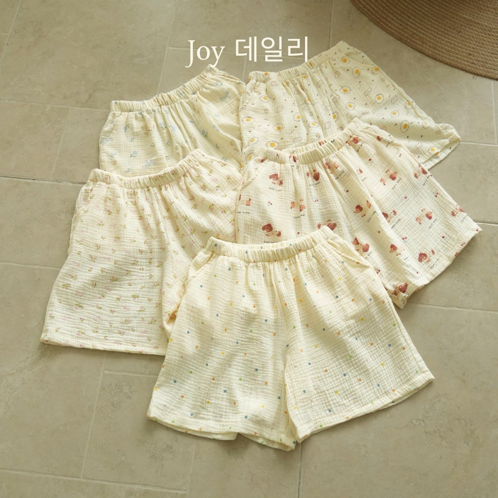 𝐉𝐨𝐲 - Quần đùi nữ Muslin mặc hàng ngày quần sooc nữ xô muslin mùa hè - JOYQ04