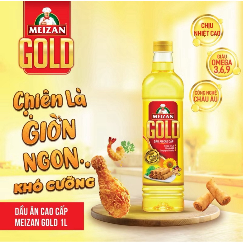 Dầu Ăn Meizan Gold Giàu Omega 3-6-9 Hỗ Trợ Tim Mạch 1L | Tạp Hoá Mỹ Linh