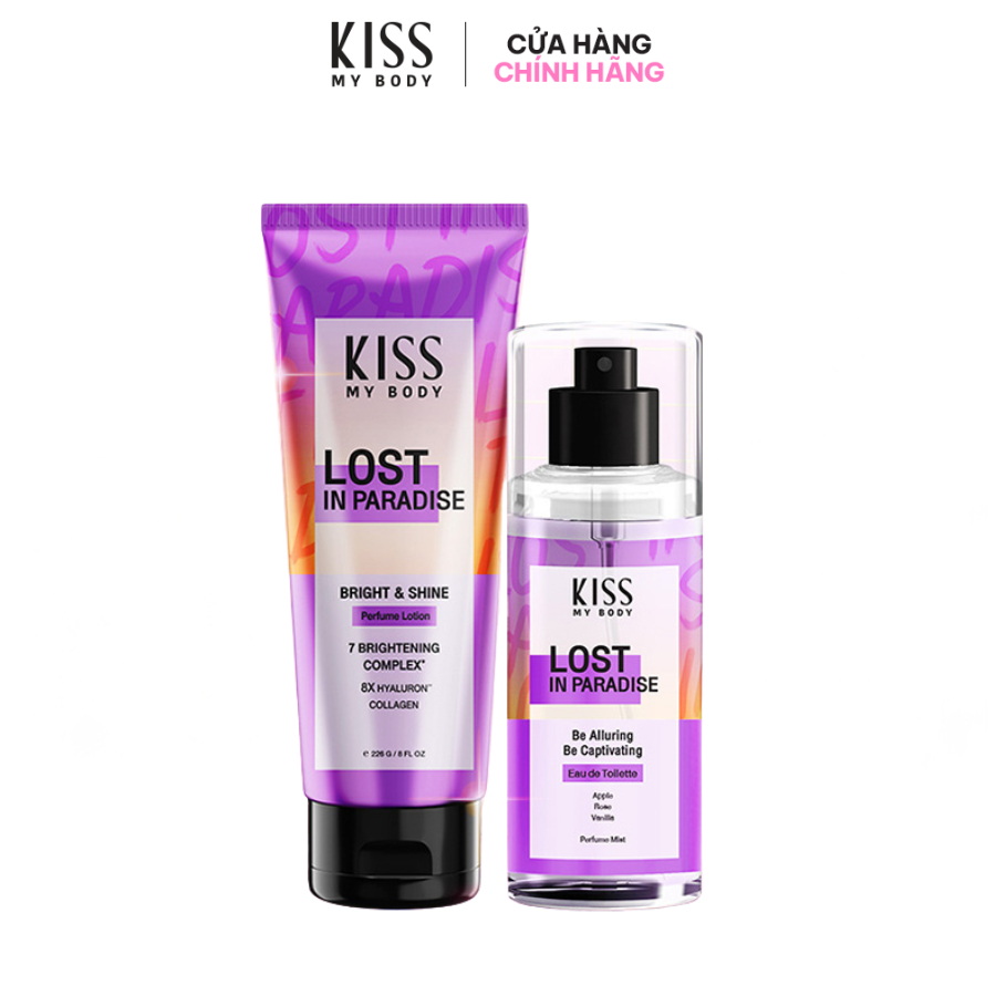 Bộ Đôi Hoàn Hảo Body Lotion và Body Mist KISS MY BODY hương Lost in Paradise
