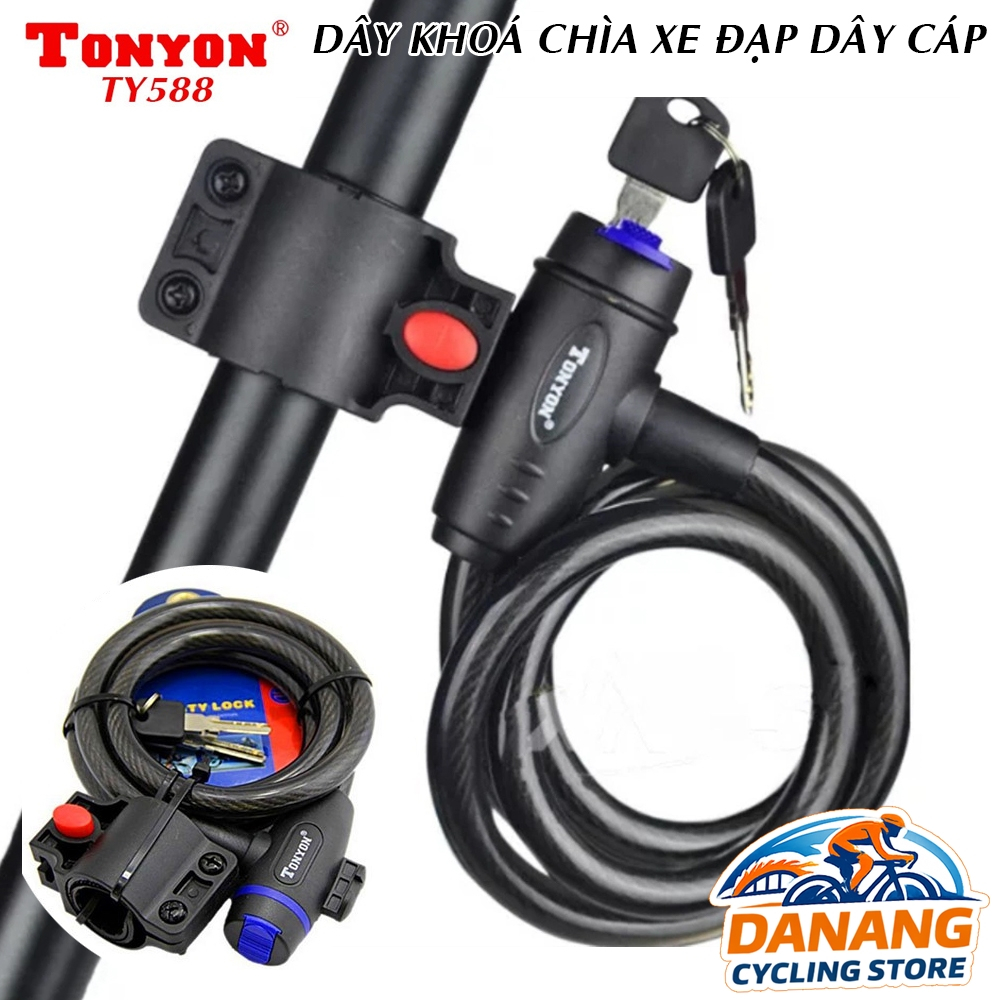 Dây Khóa Xe Đạp Chìa Cáp TONYON TY588 – Khóa Chống Trộm