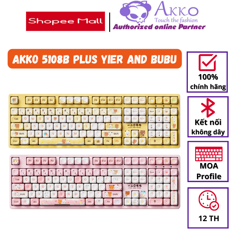 Bàn phím AKKO 5108B Plus Yier and Bubu Pink / Yellow