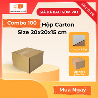 [Combo] Hộp Carton 20x20x15cm – Thùng Giấy Đóng Hàng ( Giá Đã Bao Gồm VAT )
