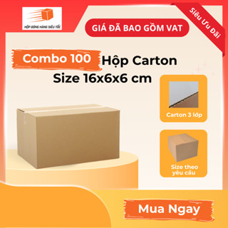 [Combo] Hộp Carton 16x6x6cm – Thùng Giấy Đóng Hàng ( Giá Đã Bao Gồm VAT )
