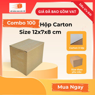 [Combo] Hộp Carton 12x7x8cm – Thùng Giấy Đóng Hàng Giá Sỉ ( Giá Đã Bao Gồm VAT )