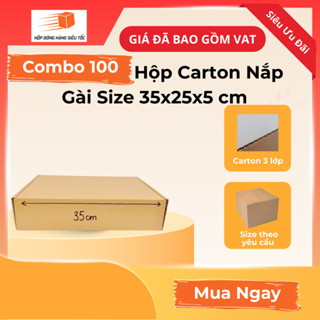[Combo] Hộp Carton 35x25x5cm Nắp Gài – Thùng Giấy Đóng Hàng ( Giá Đã Bao Gồm VAT )