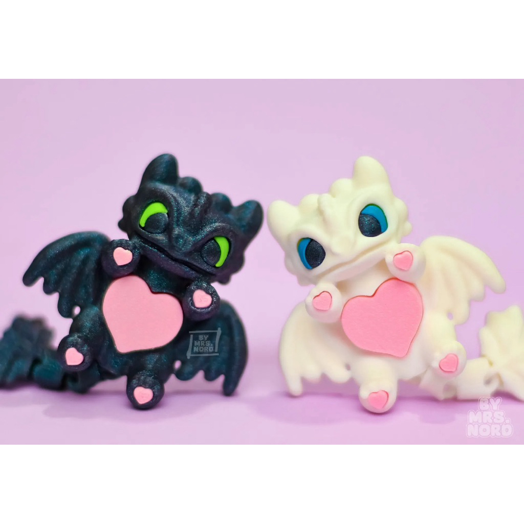 Rồng Flexi Ôm Tim – Toothless & Light Furry 💖 - Flexi Toothless & Light Furry
