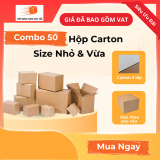 [Combo 50] Hộp Carton Full Size Nhỏ – Thùng Giấy Đóng Hàng (Giá Đã Bao Gồm VAT )